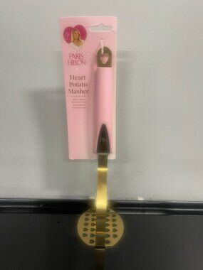 Paris Hilton Heart Potato Masher Gold Stainless Steel Kitchen Tool